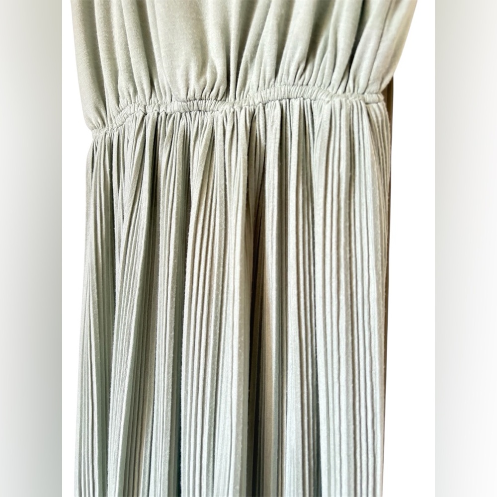 New Oak+Fort women's pleaded sleeveless midi summer dress light green size S - Picture 5 of 9
